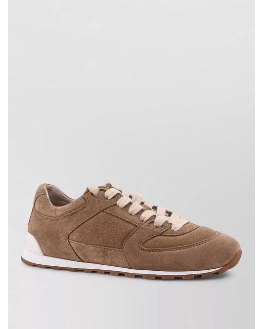 Brunello Cucinelli Brown Suede Low-Top Sneakers