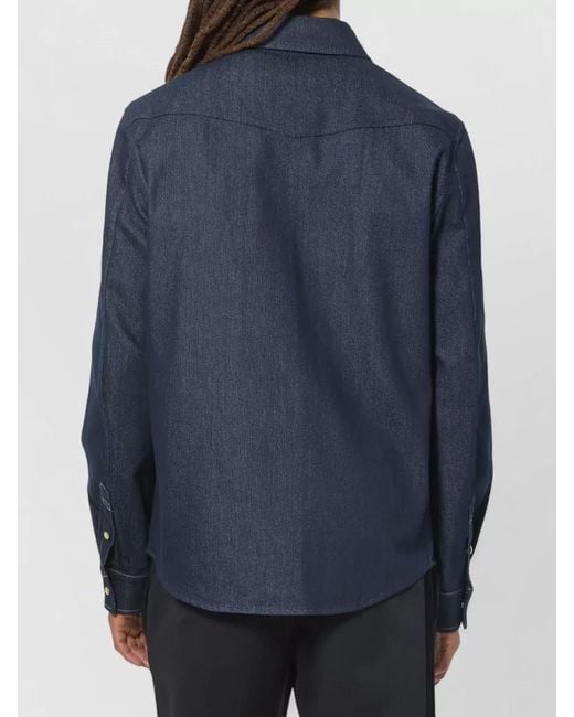 Moncler Blue Regular Solid Shirt for men