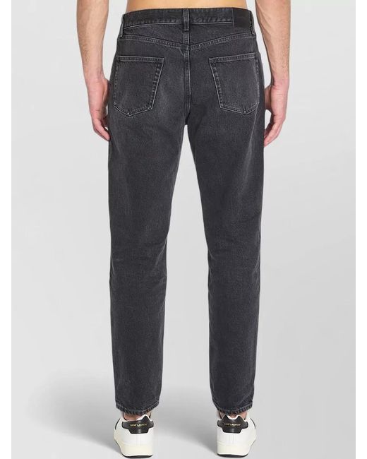 Saint Laurent Gray Denim Mid-Rise Straight-Leg Jeans for men