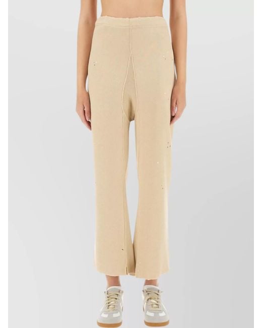 Maison Margiela Natural Cotton High-Rise Wide-Leg Trousers