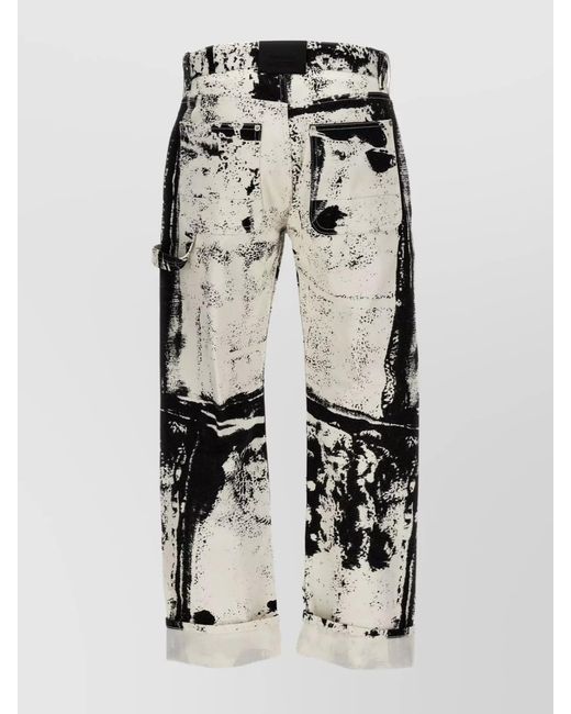 McQueen White Printed Regular-Fit Jeans for men