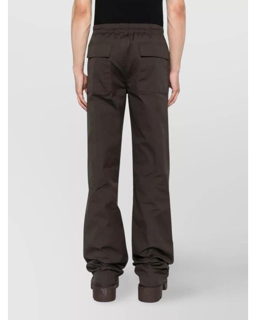 Rick Owens Gray Cotton Drawstring Loose Fit Trousers for men