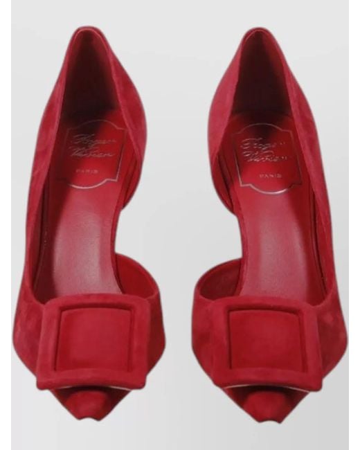 Roger Vivier Red City Dorsay Pumps 85Mm Leather Heel