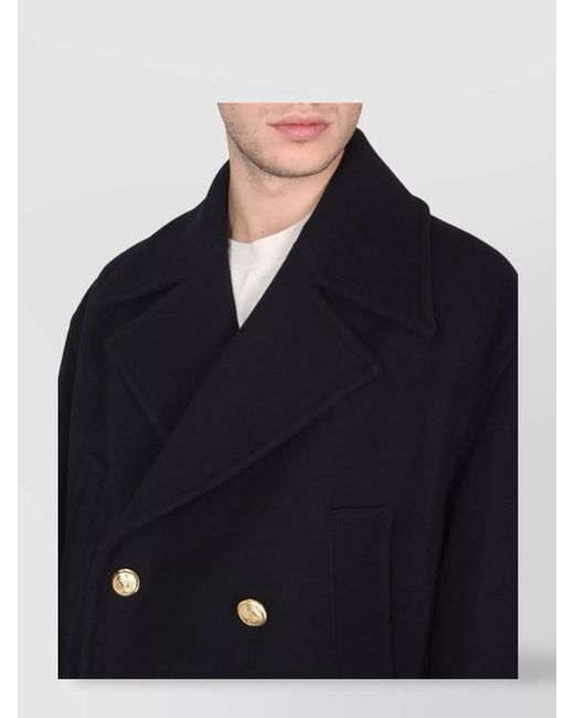 Palm Angels Blue Double Breasted Coat for men