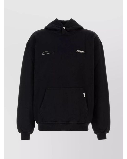 Represent Blue Cotton Hoodie for men