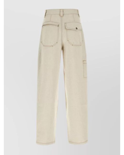 Isabel Marant Natural Cotton Wide-Leg Jeans