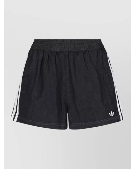 Adidas Blue Straight Cut Shorts Side Stripe Detail
