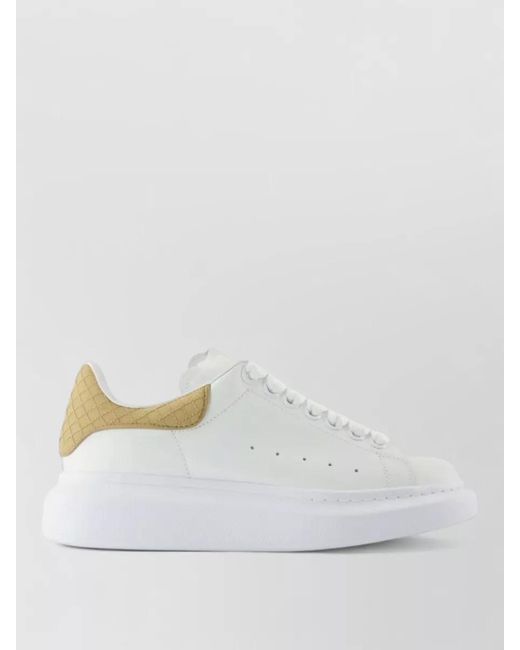 McQueen White Leather Low-Top Sneakers