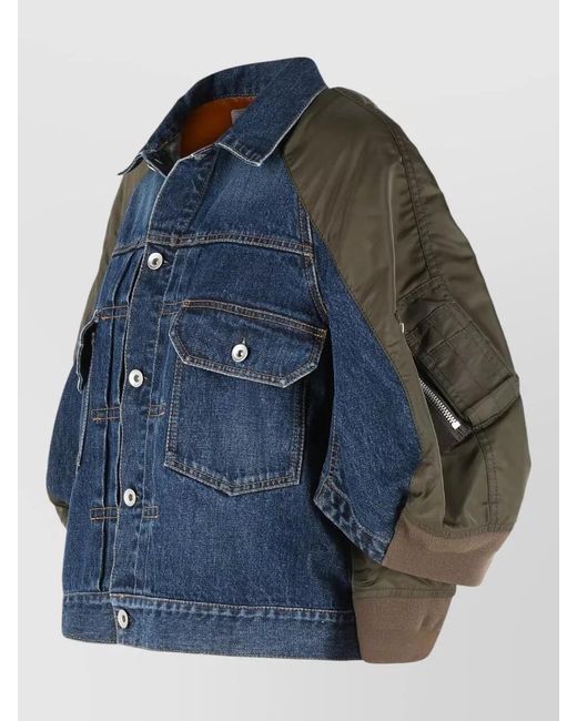 Sacai Blue Denim Oversized Jacket