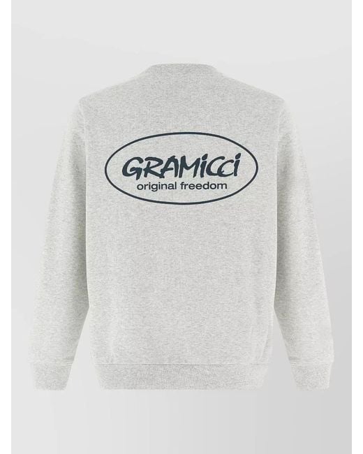 Gramicci Gray Freedom Logo Sweatshirt Ribbed Cuffs Hem for men