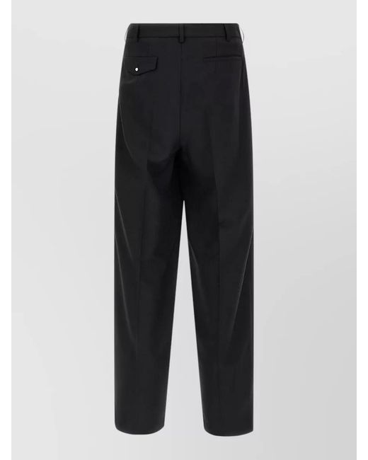 Magliano Black Wool Pleated Tailored Trousers for men