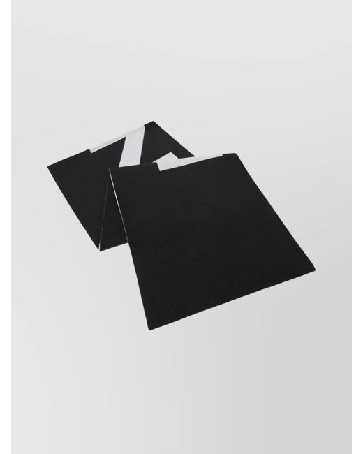 Pinko Black Wool Logo-Knit Scarf