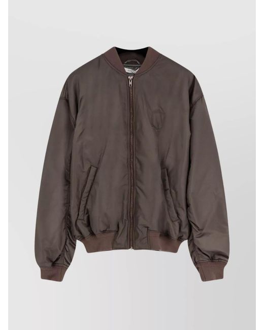 Ih Nom Uh Nit Brown Nylon Padded Bomber Jacket for men