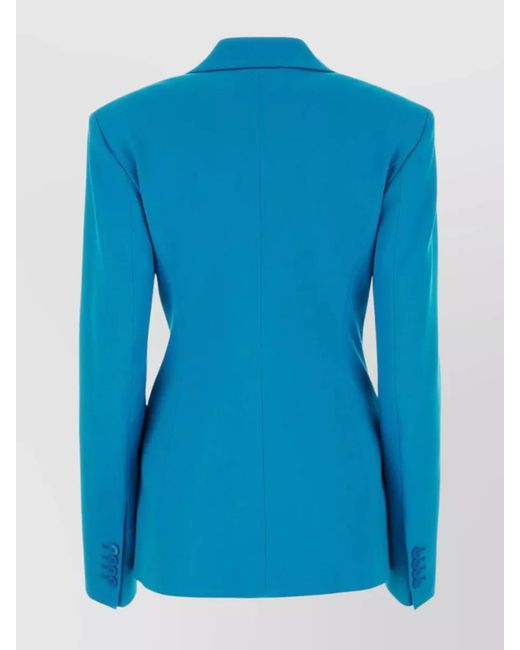 The Attico Blue Virgin Wool Fitted Blazer