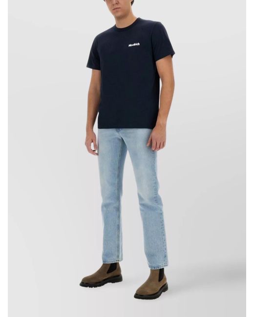 Woolrich Blue Logo T-Shirt for men