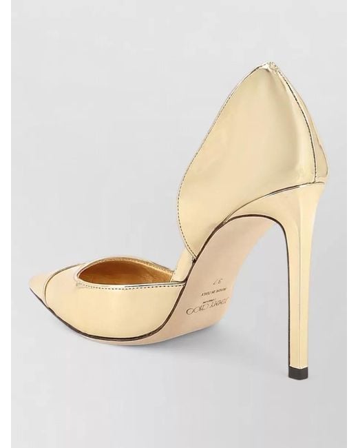Jimmy Choo Natural Brigitte 100 Liquid Metal Leather Pumps