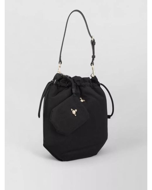 Vivienne Westwood Black Shoulder Bag Orb Detail Adjustable Strap