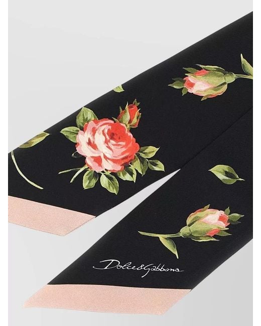 Dolce & Gabbana White Silk Foulard Roses Bouquet Floral Pattern