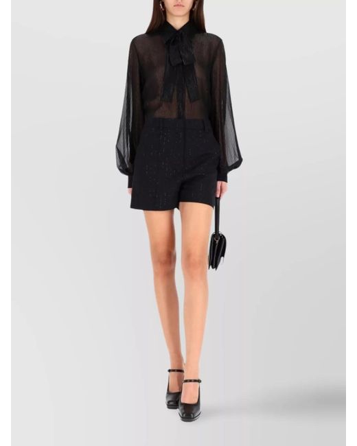 Max Mara Black Silk Bow Blouse