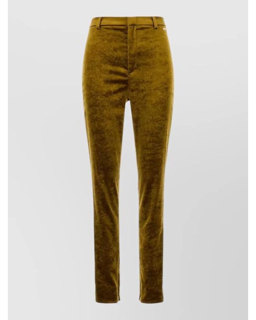 Gucci Green Chenille Skinny Trousers