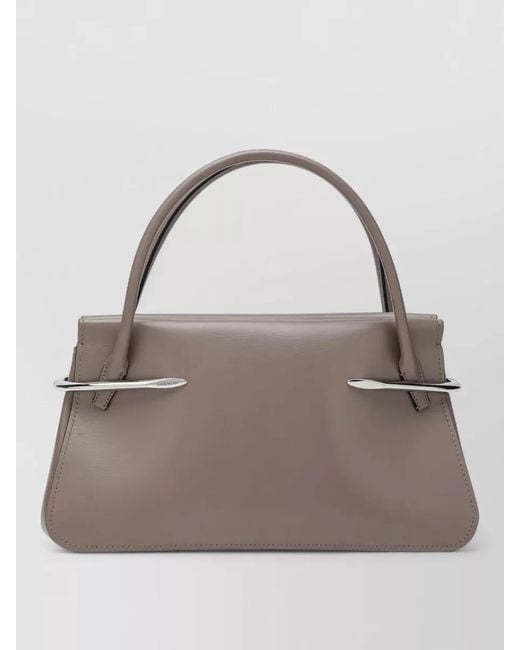Givenchy Gray Shoulder Bag Metal Accents Structured Shape Handles
