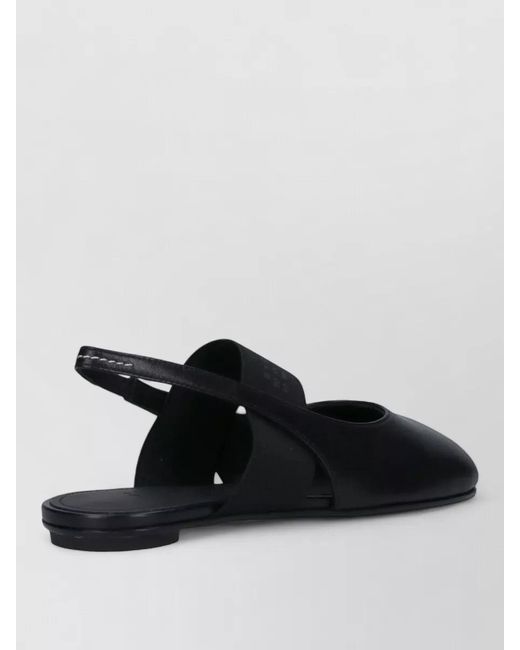 MM6 by Maison Margiela Black Sandals Flat Sole Peep Toe Design
