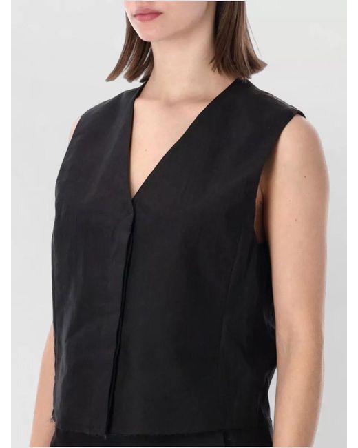 Our Legacy Black Soot Linen Blend Waistcoat
