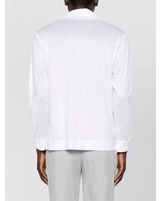 Lardini White Jersey Suit Double Breasted Jacket for men