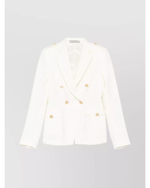 Tagliatore White Double-Breasted Blazer