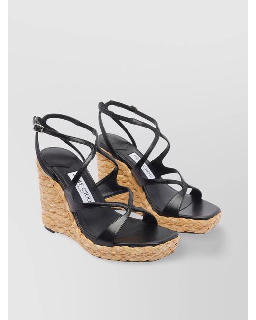 Jimmy Choo Metallic Leather Wedge Sandals