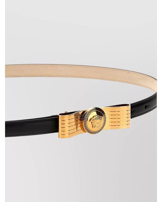 Versace Metallic Calfskin Leather Belt