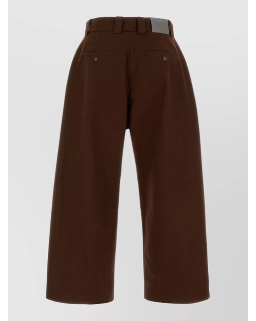 Balenciaga Brown Cotton Wide-Leg Tailored Shorts for men