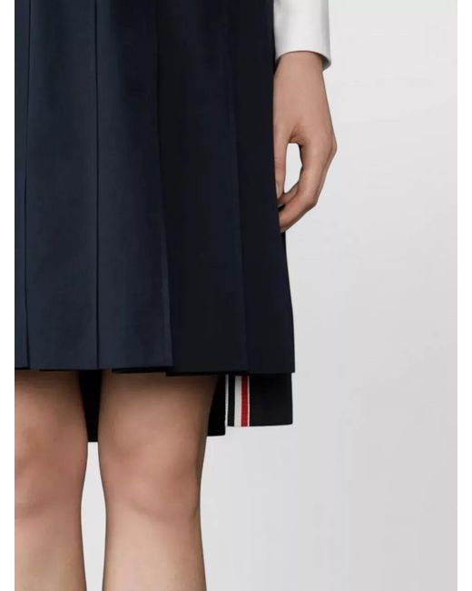 Thom Browne Blue Cotton Bermuda Pleated Skirt