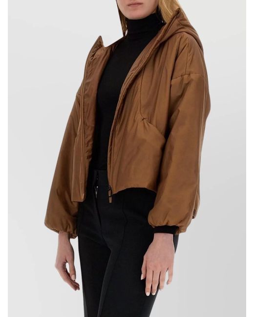 Herno Brown Nylon Cropped Jacket