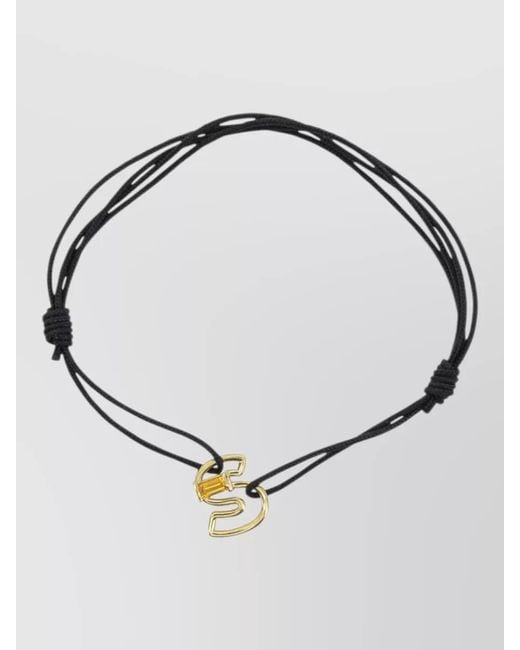 Aliita White S Letter Cord Bracelet Tone Charm