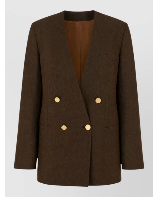 Alberta Ferretti Brown Embroidered Blazer
