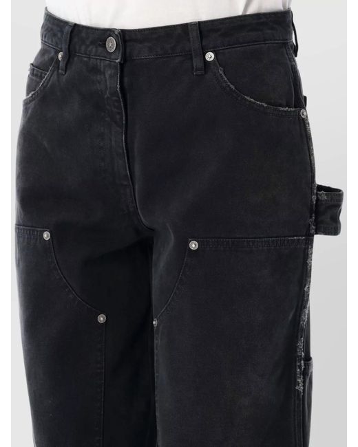 Golden Goose Deluxe Brand Black Denim Distressed Wide-Leg Trousers