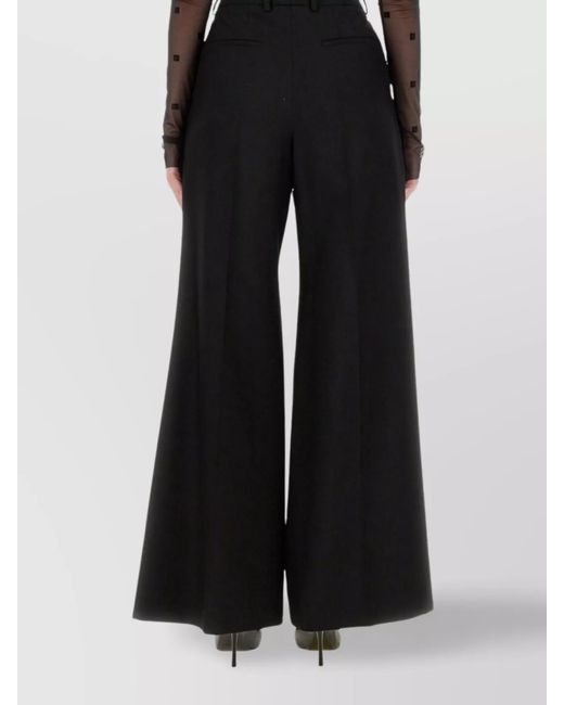 Givenchy Black High Waist Wide-Leg Trousers With Belt Loops