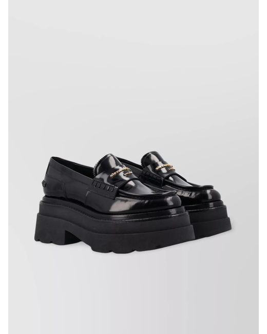 Alexander Wang Black Leather Platform Loafers