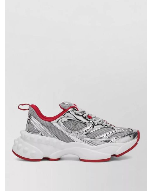 Christian Louboutin Multicolor Chunky Sole Mesh Panels Metallic Sneakers Pull Tab for men
