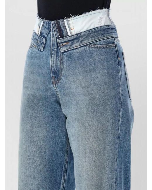 MM6 by Maison Margiela Blue Denim High-Rise Wide-Leg Jeans