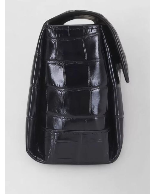 Totême Gray Crocodile Embossed Leather Clutch