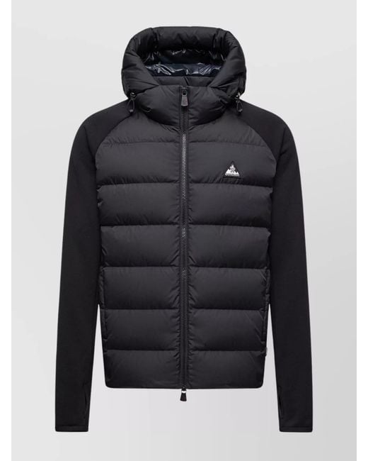 Moncler Black Padded Zip-Up Hooded Jacket for men