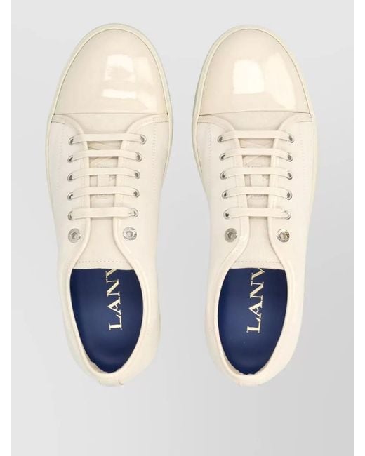 Lanvin Natural Lace Up Low Top Sneakers Dbb1 for men