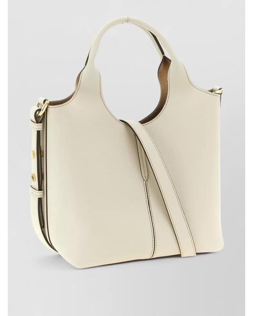 Tod's Natural Mini Leather Shopping Bag