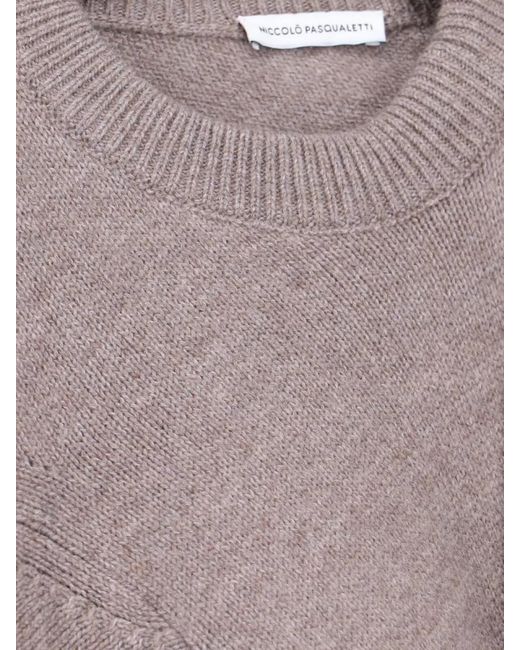 Niccolò Pasqualetti Multicolor Knit Sweater Asymmetric Long Line Ribbed Cuffs Hem