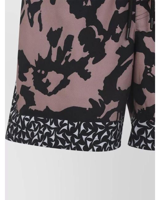 Dries Van Noten Gray Printed Swim Shorts for men