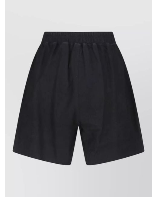 Rick Owens Blue Straight Shorts Side Pockets Subtle Slits