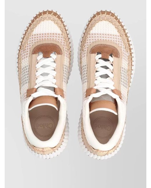 Chloé Multicolor Mesh Low-Top Sneakers