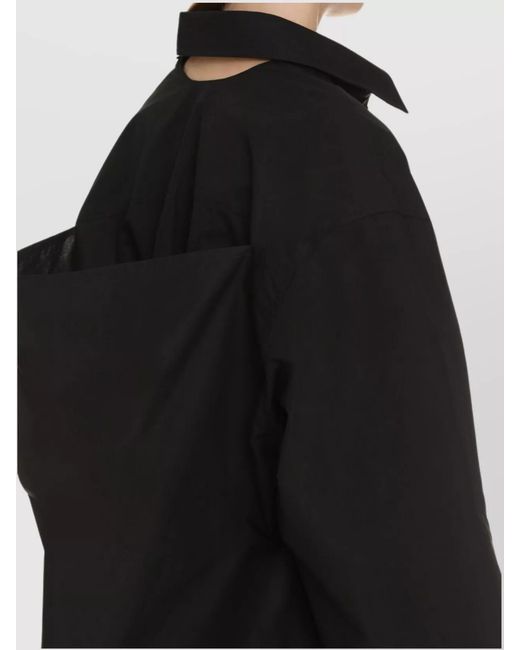 Balenciaga Blue Cotton Poplin Suspended Shirt Dress